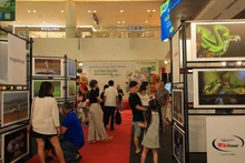 写真展を訪れる来場者たち