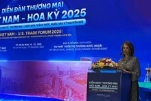 在ベトナム米国商工会議所の代表がフォーラムで発言した。