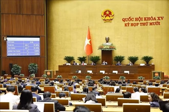 12月11日、国会議員が国民の健康保護・ケア・向上に関する画期的な仕組みと政策の決議を採択した。（写真：VNA）