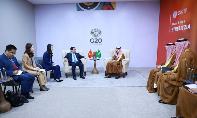 ファム・ミン・チン首相（左）はサウジアラビアのファイサル・ビン・ファルハーン・アール・サウード外務大臣と会談した。（写真：VNA）